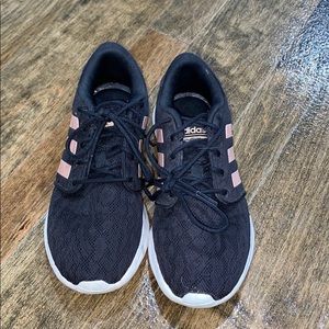 Rose gold x black running shoes